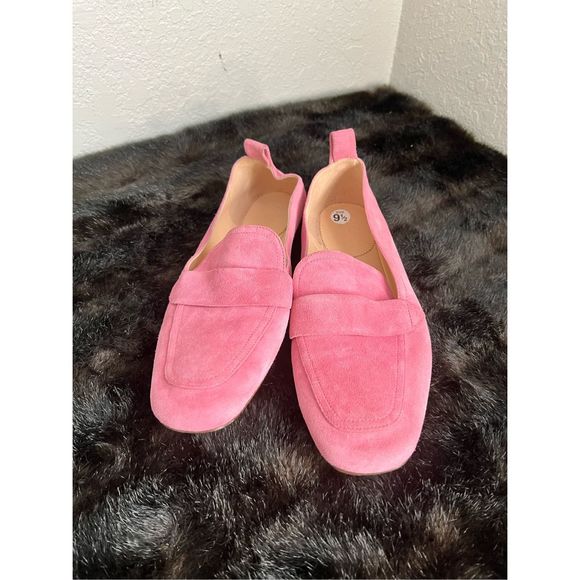 J crew pink leather Calf suede minimal tan loafers shoes 9.5- - Picture 2 of 6